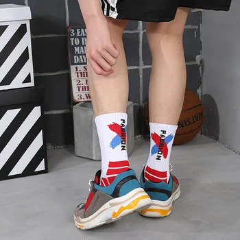 Мальчики Взрослые Студенты Баскетбольные носки Практичные спортивные носки High Tube Футбольные звезды Элитные профессиональные белые носки