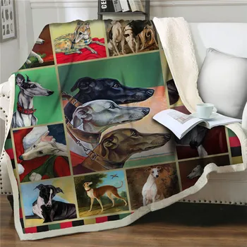 Милый мультяшный питомец собака 3D-печать шерпа одеяла диван одеяло дорожное постельное белье бархат плюшевый плед толстое флисовое одеяло покрывало