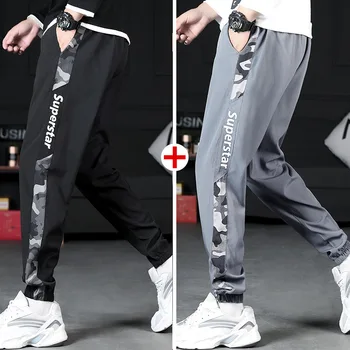 Мужские брюки с принтом Корейская версия Универсальные трендовые спортивные брюки Свободные леггинсы Модные повседневные брюки Hong Kong Эластичные брюки
