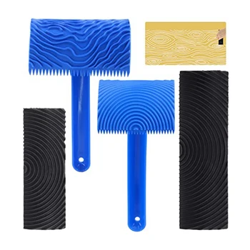  Набор инструментов для покраски древесины MS6 MS17 MS18B Роликовый маляр с резиновым рисунком с ручкой для покраски стен DIY