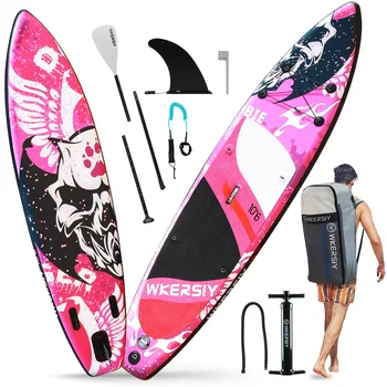 Надувная доска для серфинга SU P Board 6-дюймовая толстая доска для серфинга с веслом Surf Fin Coiled Leash Насос для надувания