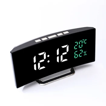 Настольные цифровые часы Светодиодный цифровой будильник с дисплеем времени и даты температуры и влажности 12/24 часа Многофункциональные настольные настольные часы