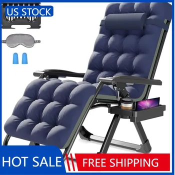  Негабаритное кресло с нулевой гравитацией 29 дюймов XL Кресло для кемпинга с откидной спинкой и съемной подушкой, шезлонги для отдыха на открытом воздухе Кресло для патио