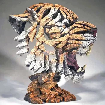 Новая привлекательная современная скульптура животных Смоляные ремесла Современные аксессуары для домашнего декора Мини-животное Статуя головы льва