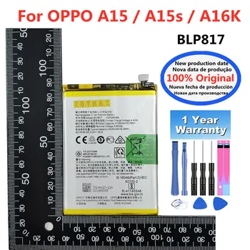  Новый 100% оригинальный аккумулятор BLP817 для OPPO A15 A15s A16K 4230 мАч Замена батареи батареи телефона + номер отслеживания