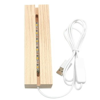  Ночник с питанием от USB Бук Дерево Материал Светодиодные светящиеся основания DIY Производство База ночника с держателями
