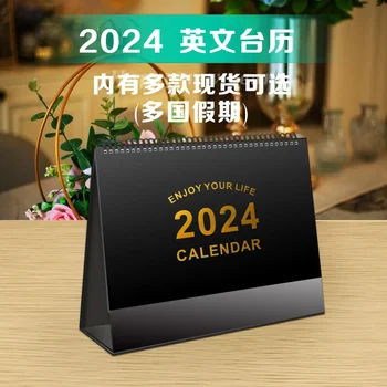 Оптовая торговля Полный английский тайваньский календарь на 2024 год, американский тайваньский календарь, календарь с обратным отсчетом на неделю, настольный календарь