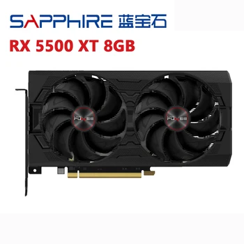 Подержанные видеокарты Sapphire Radeon RX5500XT 8G D6 для AMD RX5500XT 8GB RX 5500 XT Видеокарта 14000 МГц GDDR6 PC Map GPU RX 5500