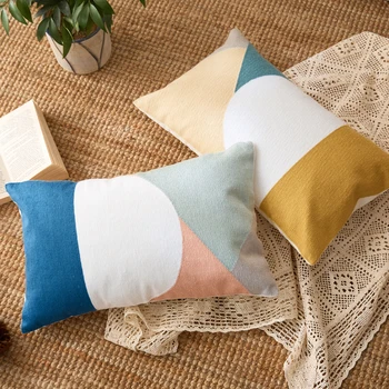  Подушки для вышивки 30x50 см Чехол для подушки Геометрическая талия Декоративный чехол для подушки для дивана Современные украшения для гостиной