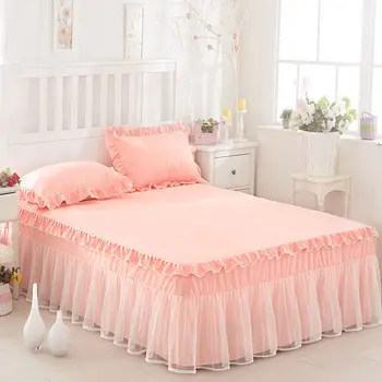 покрывало, простыня, кружевная юбка кровати корейской принцессы, цельный двуспальный наматрасник, чехол 1,8 м