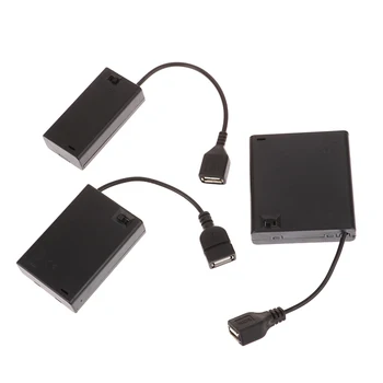  постоянного тока 4,5 В Портативный мини 2 3 4 6 8 x AA Держатель батареи Коробка для хранения Чехол USB Источник питания Батарейные коробки для 5-х 7-х батарей