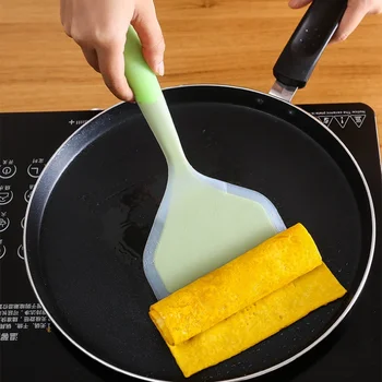  прозрачный двухцветный силиконовый шпатель для жарки с широким горлышком полупрозрачный нефритовый шпатель для приготовления пищи кухонная утварь силиконовый шпатель