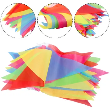 Разноцветные треугольные флаги 200 флагов Овсянка Вечеринка Гирлянда Баннер Для Детского Душа Украшение Дня Рождения Декор Детской Комнаты