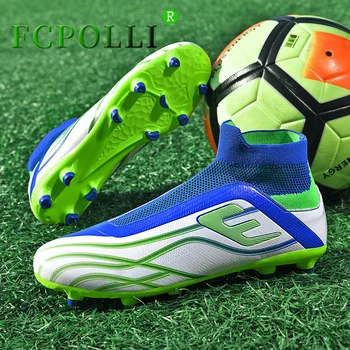  Самые продаваемые мужские футбольные кроссовки на открытом воздухе Противоскользящие футбольные ботинки с длинными шипами Унисекс Футбольные носки высшего качества Мужская спортивная обувь