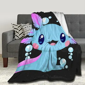  Симпатичное одеяло Kawaii Axolotl для кровати Диван Аксолотль Плед Теплые Легкие Мягкие Фланелевые Животные Одеяла Одеяло Домашний Декор