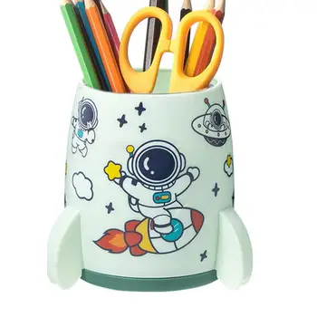  симпатичный держатель для ручки ракета корабль карандаш чашка с наклейкой астронавта держатель для карандаша высокая емкость для кисти для макияжа writing brush