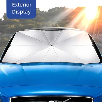 Складной автомобильный солнцезащитный козырек зонтичного типа Солнцезащитный козырек для окна автомобиля Летняя солнцезащитная теплоизоляционная ткань для затенения передней части автомобиля