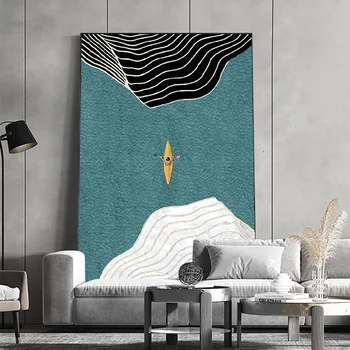 Современный скандинавский стиль живописи на холсте гребля в море и абстрактные плакаты пейзажные картины украшают гостиную настенный художественный принт