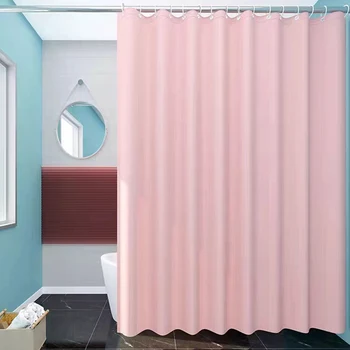 Тканевая занавеска для душа гостиничного класса, 180 x 180 см, розовая водонепроницаемая занавеска для душа, устойчивые к ржавчине петли, с 12 крючками