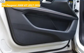 Углеродное волокно 4 шт./лот Дверная пластина с защитой от ударов Противогрязная пленка Аксессуары для стайлинга автомобиля для Peugeot 3008 GT 2017 2018