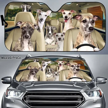 Уиппет автомобильный солнцезащитный козырек, лобовое стекло уиппет, солнцезащитный козырек для собак, автомобильные аксессуары для собак, украшение автомобиля, подарок для любителей уиппетов