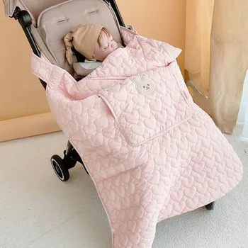 утолщенный бархат детская коляска плащ одеяло детская осень и зима на открытом воздухе теплый плащ ветрозащитный чехол