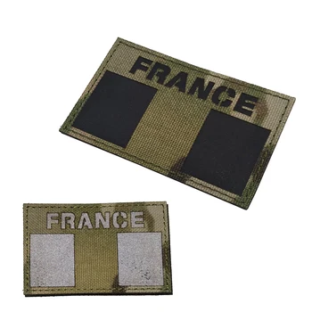  флаг Франции ИК-патч Инфракрасный отражающий крючок назад боевой армейский тактический военный значок специальные силы для кепки