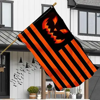 Флаг Хэллоуина для украшения дома Американский флаг Баннер для празднования Хэллоуина Крыша Тыквенный Декор Флаги Для любителей Америки