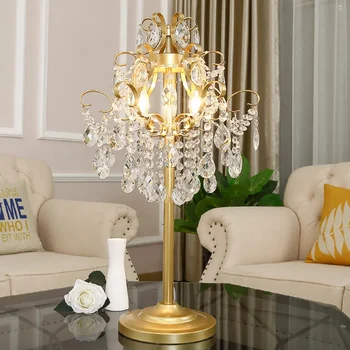 Хрустальная лампа торшер светлый роскошный теплый цвет гостиная спальня обеденный стол торшер