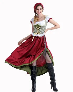 Хэллоуин Карнавал Вечеринка Косплей S-XL Новый костюм Октоберфеста Взрослые Женщины Баварский Пивной Костюм Маскарадное Длинное Платье