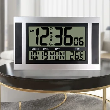  Цифровой будильник ЖК-экран высокой четкости 12/24 часа 2 будильника Самонастраивающийся настенный / настольный настенный / настольный календарные часы